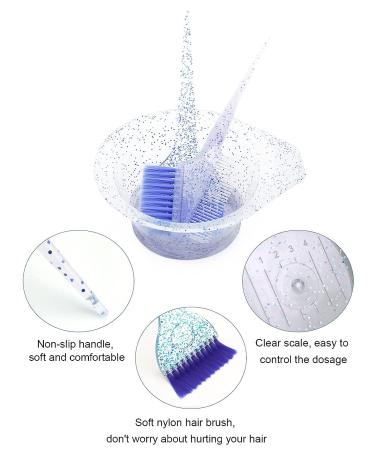 WSimily 11 Pcs Hair Dye Coloring Kit - Professional Salon Tools for DIY Hair Coloring - Mixing Bowl, Brushes, Bleaching Kit, Ear Muffs - Blue - Buy Online on SooperMarket.com