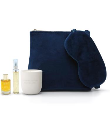 Aromatherapy Associates Tranquil Sleep Gift Set - Deep Relax Bath & Shower Oil, Sleep Mist, Candle, Eye Mask in Velvet Bag | 1 Count - Buy Online on SooperMarket.com