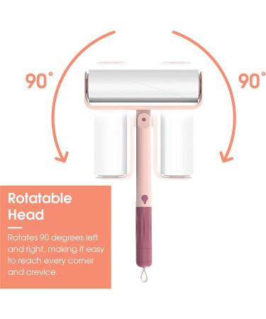 Useful CO Extendable Lint Roller for Animal Hair - 16cm to 110cm Includes 1 Roller & 4 Refill Packs (Pink) - Large Lint Roll for Sticky Leaves & Soil | International Shipping - Buy Online on SooperMarket.com