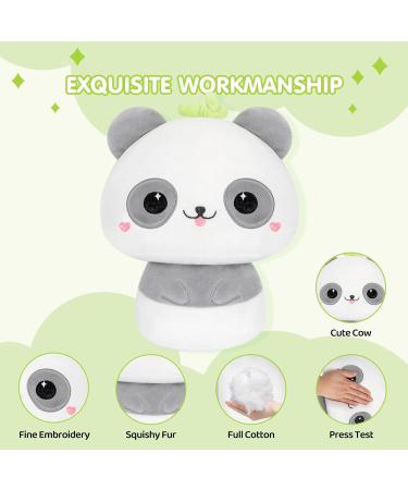 Mewaii 14'' Soft Gray Panda Mushroom Pillow Stuffed Animal Plush - Cuddly Panda Toy for Kids | 14 Inch Gray and White Plushie - Buy Online on SooperMarket.com