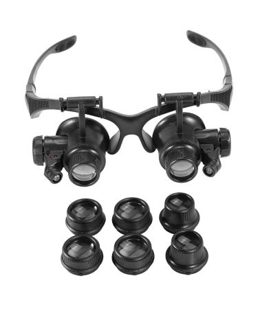 Head Wearing Magnifying Lens Double Eye Jewelry Watch Repair Magnifier Loupe Glasses