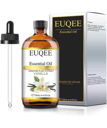 Vanilla Essential Oil 118ml - Therapeutic Grade with Glass Dropper | 4oz Vanilla Oil for Diffusers - Buy Online on SooperMarket.com