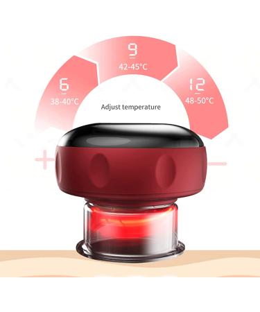 Electric Cupping Set with 12 Modes for Neck, Shoulder, and Back Massage - Red - Buy Online on SooperMarket.com