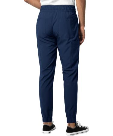 WonderWink W123 Men's Colorblock Top & Cargo Jogger Pant Scrub Set + Badge Reel Navy Large Top / Large Tall Pants - Buy Online on SooperMarket.com