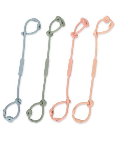 Toy Safety Straps Socub Silicone Adjustable Baby Pacifier Teether Straps 4pcs Toddler Toy Bottle Harness Straps for Strollers High Chair Cribs Bags BPA Free Multi Colors Sage Ether Muted Apricot
