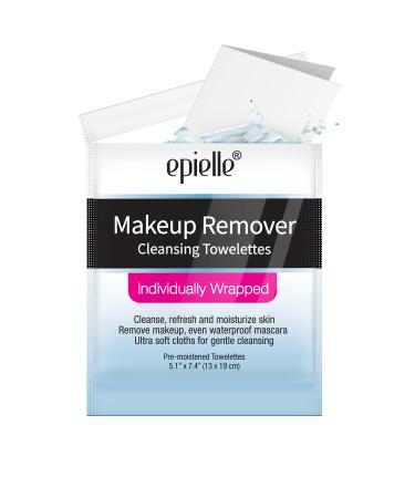 Epielle Makeup Remover Cleansing Towelettes - 15 Individual Wipes for Oil, Makeup & Waterproof Mascara Removal | Alcohol-Free, Paraben-Free, Cruelty-Free | Ideal for Travel & Gym - Buy Online on SooperMarket.com
