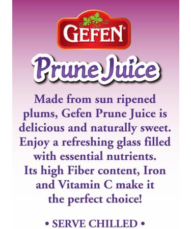 Gefen All Natural Prune Juice 946ml (Pack of 2) Not from Concentrate | No Added Sugar | High in Fibre Iron & Vitamin C | Kosher (Including Passover) - Buy Online on SooperMarket.com