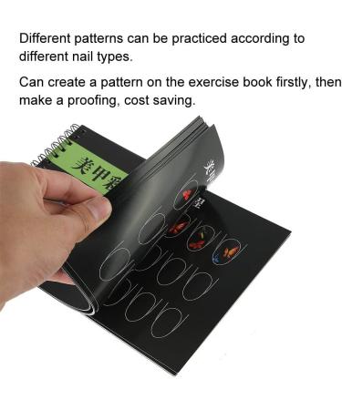 Nail Art Practice Book Simple & Easy to Use Cost-saving. Suitable for Beginners Multiple Nail Types. Nail Art Training Tool for Manicure Novel Practice (painted flowers) - Buy Online on SooperMarket.com