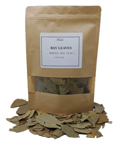 Maui Whole Dried Bay Leaves 2 oz - Fresh & Natural Full Leaf - Non-GMO (New Packaging) - Buy Online on SooperMarket.com