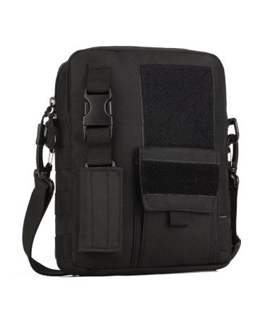 HUNDVP Tactical shoulder bag Molle shoulder bag military crossbody bag waterproof carrying bag army messengerbag cross -format crossbag tactical for outdoor sports camping black
