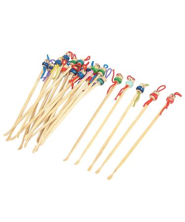 Qtqgoitem Bamboo Japanese Doll Ear Wax Pick Spoons Earwax Remover Earpick 20pcs (Model: 427 456 934 f1d 7a3)