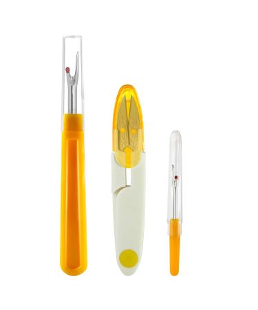 2 Pcs Seam Ripper and Thread Remover Kit  Sharp Sewing Seam Thread Remover Stitch Unpicker with Ergonomic Handles for Needle Work Patterns and Sewing Clothes