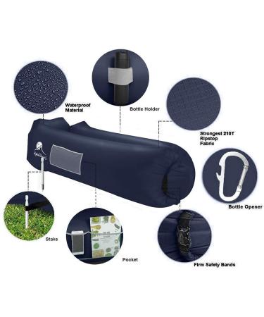 AlphaBeing Inflatable Lounger - Best Air Lounger Sofa for Camping  Hiking - Ideal Inflatable Couch for Pool and Festivals - Perfect Inflatable Beach Chair for Adults Navy - Buy Online on SooperMarket.com