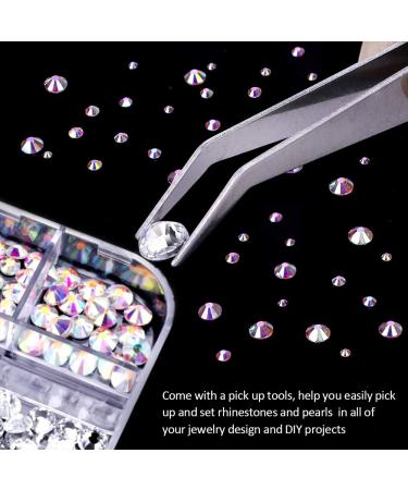 4000 PCS Crystal AB Rhinestones & Pearls Set with Tweezer - Nail Art, DIY Crafts, Face & Clothing Embellishments - Buy Online on SooperMarket.com