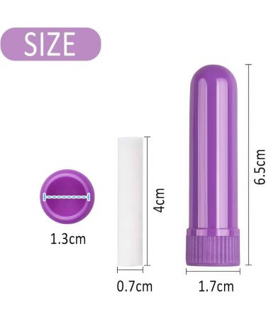 DHWEKU 8 Pieces Nasal Inhaler Tube for Essential Oil Reusable with 8 Pieces of Cotton Wicks Refillable Good Hygroscopicity (4 Colours) - Buy Online on SooperMarket.com