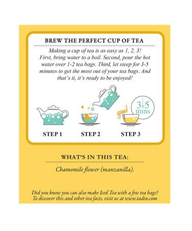 Tadin Manzanilla Chamomile Tea 24 ct - Pack of 2 | Soothing Herbal Tea Blend - 48 Tea Bags Total - Buy Online on SooperMarket.com