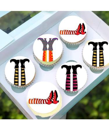 24 x Pre-Cut Halloween Mix 2 Edible Stand up Wafer/Rice Paper Cupcake Toppers Cake Decorations Birthday Party Witch Legs - Buy Online on SooperMarket.com