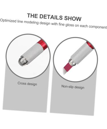 Angoily Microblading Manual Alloy Supply Eyebrow Pen Aluminium Make Embroidered 14.2x0.9cm Red - Buy Online on SooperMarket.com