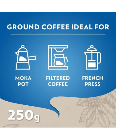 Lavazza Ground Coffee Caff Crema Decaffeinato - Pack of 2 (250g each) - Premium International Shipping - Buy Online on SooperMarket.com
