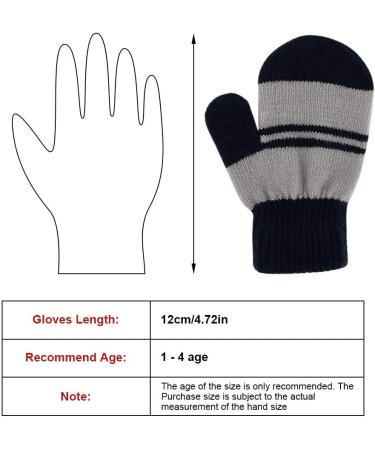 JUPSK Toddler Mittens - Winter Warm Knitted Stripe Gloves for Baby Boys and Girls | 6 Pairs | Ages 1-4 Years - Buy Online on SooperMarket.com