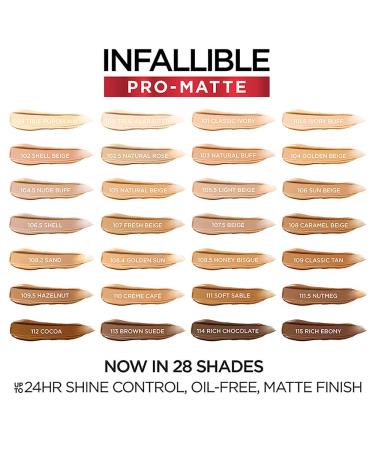 L'Or al Paris Infallible Pro-Matte Liquid Foundation - Ivory Buff 101.5 (1 fl oz) - Buy Online on SooperMarket.com