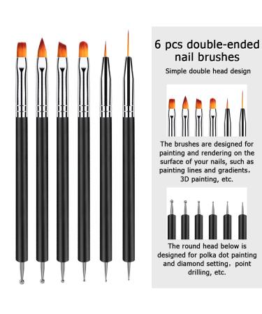 Lofuanna 6-Piece Professional Nail Brush Kit - Double End Nail Art Brushes for Dotting Painting & Gel Polish Designs - Buy Online on SooperMarket.com