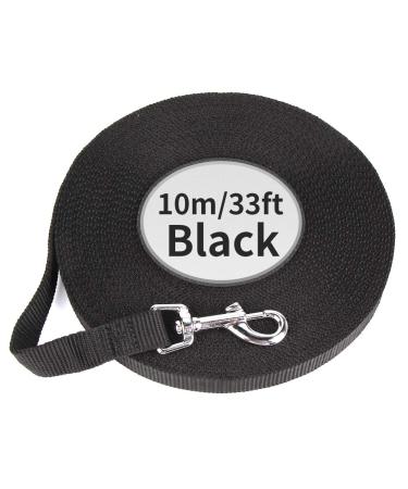 33ft (10M) Dog & Horse Training Lunge Lead. Dog Leads Training Leash for Camping Tracking Training Obedience Backyard Play 15m 50ft Long Nylon (10m / 33 Foot Black) 10m / 33 Foot Black