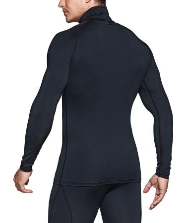 TSLA Men's UPF 50+ Mock Long Sleeve Compression Shirt | 1 or 3 Pack | Athletic Workout & Water Sports Rash Guard | Black Medium - Buy Online on SooperMarket.com