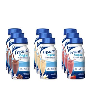 Original Nutrition Shake Small Meal Replacement Shake Complete Balanced Nutrition with Nutrients to Support Immune System Health - Variety Pack (9 Pack)
