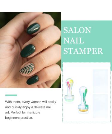 Minkissy Silicone Nail Stamp & Scraper - Clear Nail Art Stamping Tool for Acrylic Manicure 8x3cm - Buy Online on SooperMarket.com