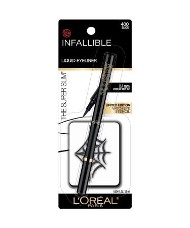 L'Or al Paris L'Oreal Cosmetics Makeup Infallible Super Slim Liquid Eyeliner With Limited Edition Easy To Use Witch Eye Stencil Black Halloween kit 1 Count
