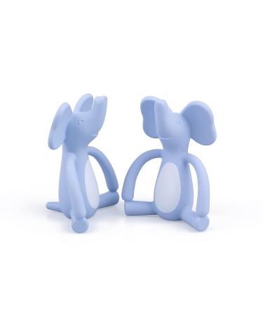 GILIGUMS 10428 Elephant Teether Ring - Blue | Safe Teething Toy for Infants | International Shipping Available - Buy Online on SooperMarket.com