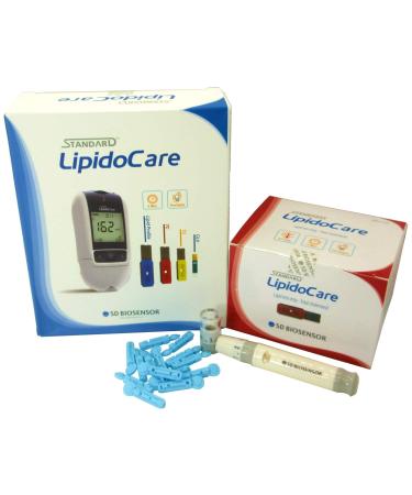 LipidoCare Meter + Total Cholesterol Test Strips + Lancing Device and Lancets Meter + TC Strips + Lancets & Lancing Device
