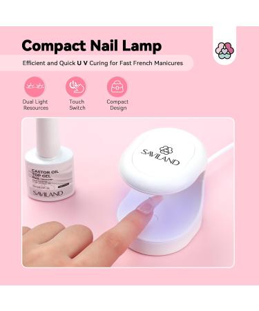 Saviland French Manicure Kit: Complete Nail Art Set with Tips Stickers Gel Polish & Lamp for Beginners - Buy Online on SooperMarket.com