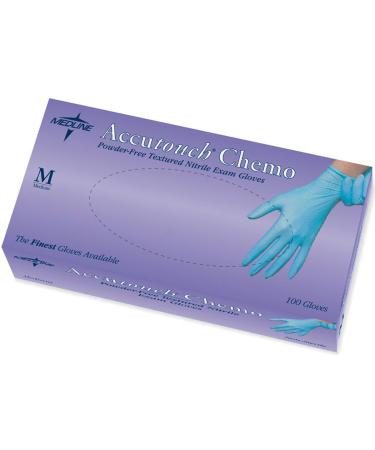 Medline Accutouch Chemo Nitrile Exam Gloves Powder-Free Latex-Free High Tensile Strength Use with Chemotherapy Drugs Blue Medium (Pack of 1000) MDS192085
