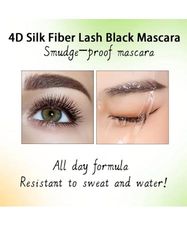 4D Silk Fiber Black Mascara - Volumizing & Waterproof with Curved Brush for Natural Extension & Lengthening - Buy Online on SooperMarket.com
