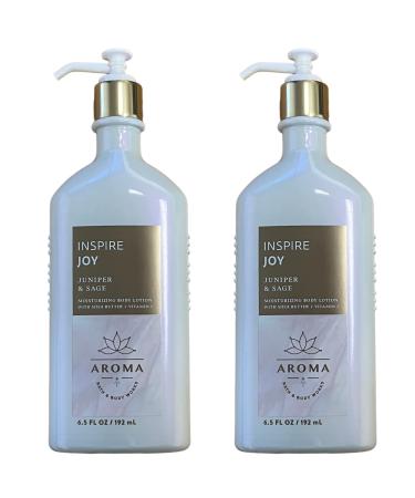 Bath and Body Works Inspire Joy Juniper Sage Gift Set of 2-6.5 Ounce Aromatherapy Lotion with Shea Butter and Vitamin E