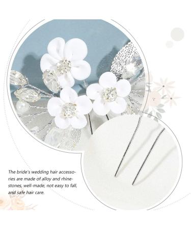 Gorais Flower Bride Wedding Hair Pins - Silver Rhinestone & Pearl Hair Clips for Women and Girls (Pack of 2) - Buy Online on SooperMarket.com