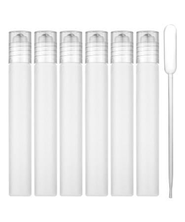 XIHIRCD 6pcs Roller Bottles 10ml Potable Roller Containers with Dispenser Tube Refillable Cosmetic Matte Plastic Roller Bottles Essential Oil Roller Roller Ball Perfume Bottle for Travel