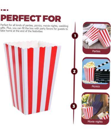 HOMSFOU 50 Pcs Boxes Popcorn Carton Popcorn Holder Popcorn Bowl Popcorn Bags Movie Night Gift Popcorn Machine Popcorn Packets Popcorn Containers Gifts Popcorn Bucket Classic Paper Gift Bag - Buy Online on SooperMarket.com