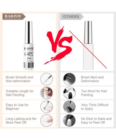 RARJSM Metallic Gel Liner Nail Art Set - Silver Bronze & Gold - 3D Mirror Chrome Effect - 8ml Gel Polish with Thin Brush for Home Salon - Curing Required - Buy Online on SooperMarket.com