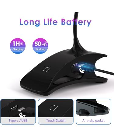 AORAEM 3W LED Nail Lamp - Portable Professional Gel Nail UV Light with Timers for Home DIY - Flash Cure Nail Polish - CC-Touch Black - Buy Online on SooperMarket.com