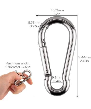 Pubiao 4-Piece Stainless Steel Carabiner Feather Hooks (M6) - Durable Chain Hooks for Travel Camping Hiking Fishing & Dog Walking - Buy Online on SooperMarket.com