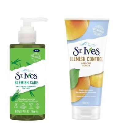 CONCEPTA LONDON Blemish Control Apricot Scrub and Daily Facial Cleansing Lotion with Tea Tree