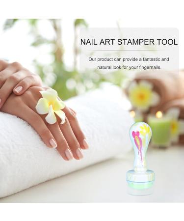 Minkissy Silicone Nail Stamp & Scraper - Clear Nail Art Stamping Tool for Acrylic Manicure 8x3cm - Buy Online on SooperMarket.com