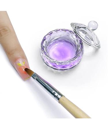 Crystal Clear Acrylic Liquid Powder Dappen Dish with Cap Lid - Small Size for Acrylic Nail Art - Transparent Glass Cup Bowl - HJ-NAPB017 (Pack of 1) - Buy Online on SooperMarket.com