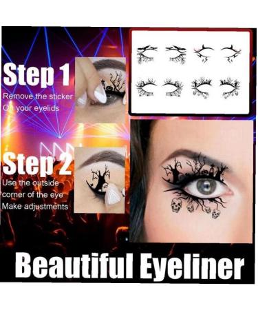 4 Pairs/set Halloween Eyeliner Stickers Eye Shadow Lining Stickers Halloween Eye Shadow Stickers Kit for Women Style2 - Buy Online on SooperMarket.com