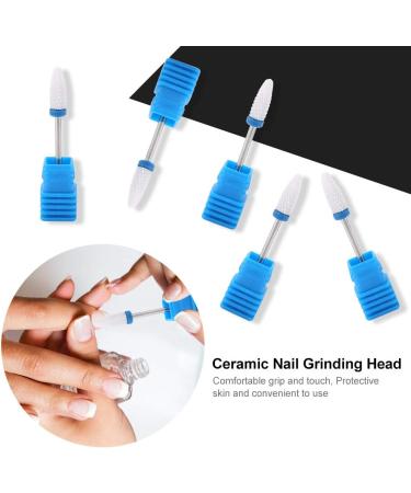 TMISHION Premium Ceramic Nail Drills Acrylic Nail Care Tool with 5 Drill Bits Safety Cuticle Clean Gel Removal(#4) - Buy Online on SooperMarket.com