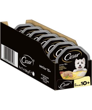 Cesar dog food wet food senior 10+ with a delicate chicken and rice in jelly 14 bowls (14 x 150g) vital 10+ chicken & rice 150 g (14 Pack)