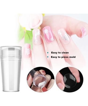 French Manicure Kit - 10Pcs Stamp & Dotting Pen Set for Nail Art Design | Double Sided Stamper & Tools for DIY Home Salon - Buy Online on SooperMarket.com